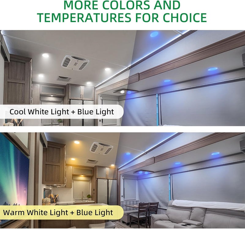 ULITECO RV Ceiling Light 12V, 4.5Inch RV Light Interior, Dimmable Puck Dome Lights for Motorhome Boat Trailer (Warm White 6Pack) - Image 4